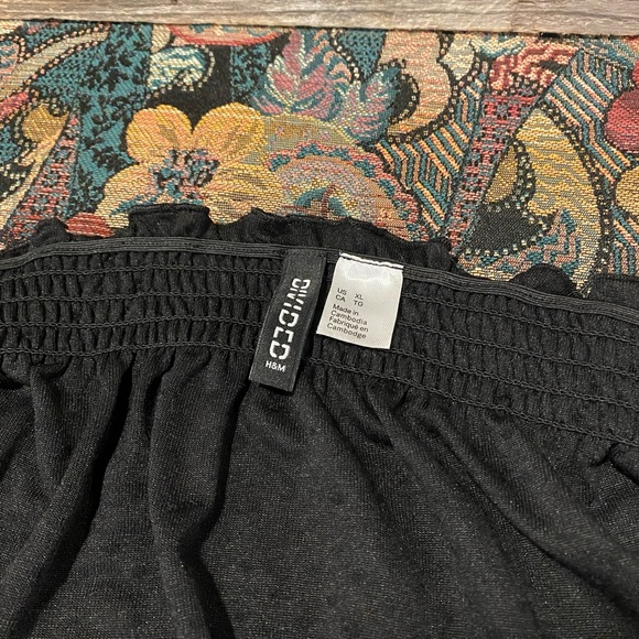 🤡BOGO🤡 DIVIDED by H&M Retro Peasant Top in Black - Womens XL - Picture 5 of 7
